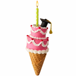 Graduation Cake  N Cone